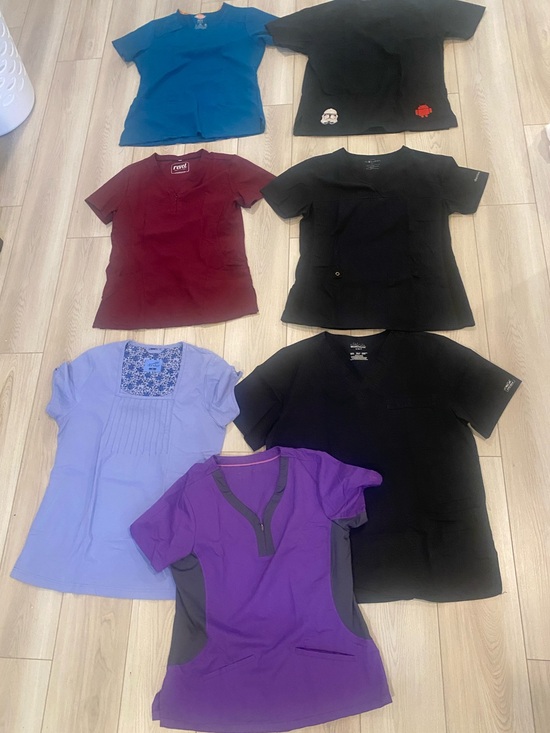 Cherokee Tops - Women's Purple V-Neck Scrub Top - Comfortable Work Tee